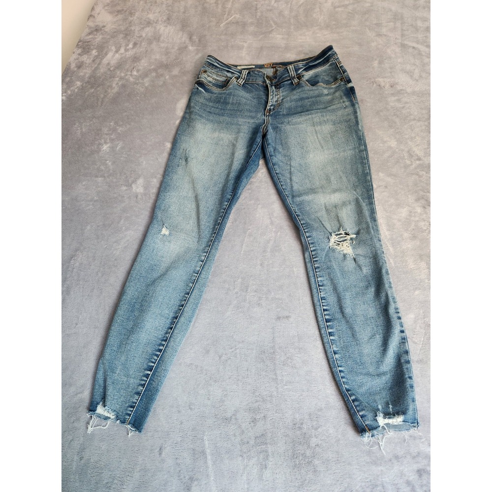 Kut From the Kloth Carlo Ankle Skinny 8 Jeans Pants Medium Wash Distressed